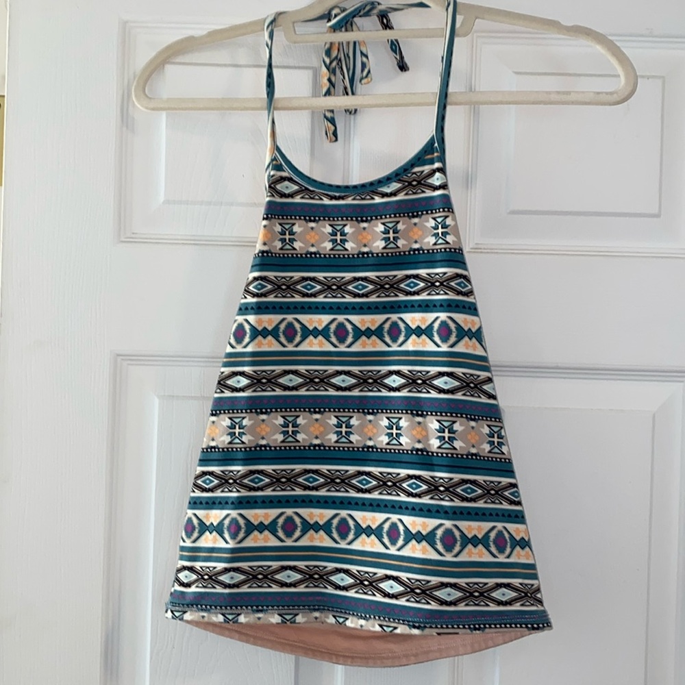 PAC SUN High Neck Tribal Tank reversible to peach, Size Large. Never worn.